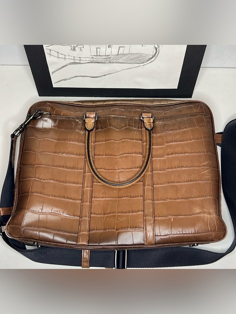 Coach Brown Metro Briefcase Croc
Embossed Leather. - Picture 3 of 6
